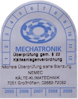 Überprüfung nach §22 Kältemittelverordnung Überprüfung nach §22 Kältemittelverordnung